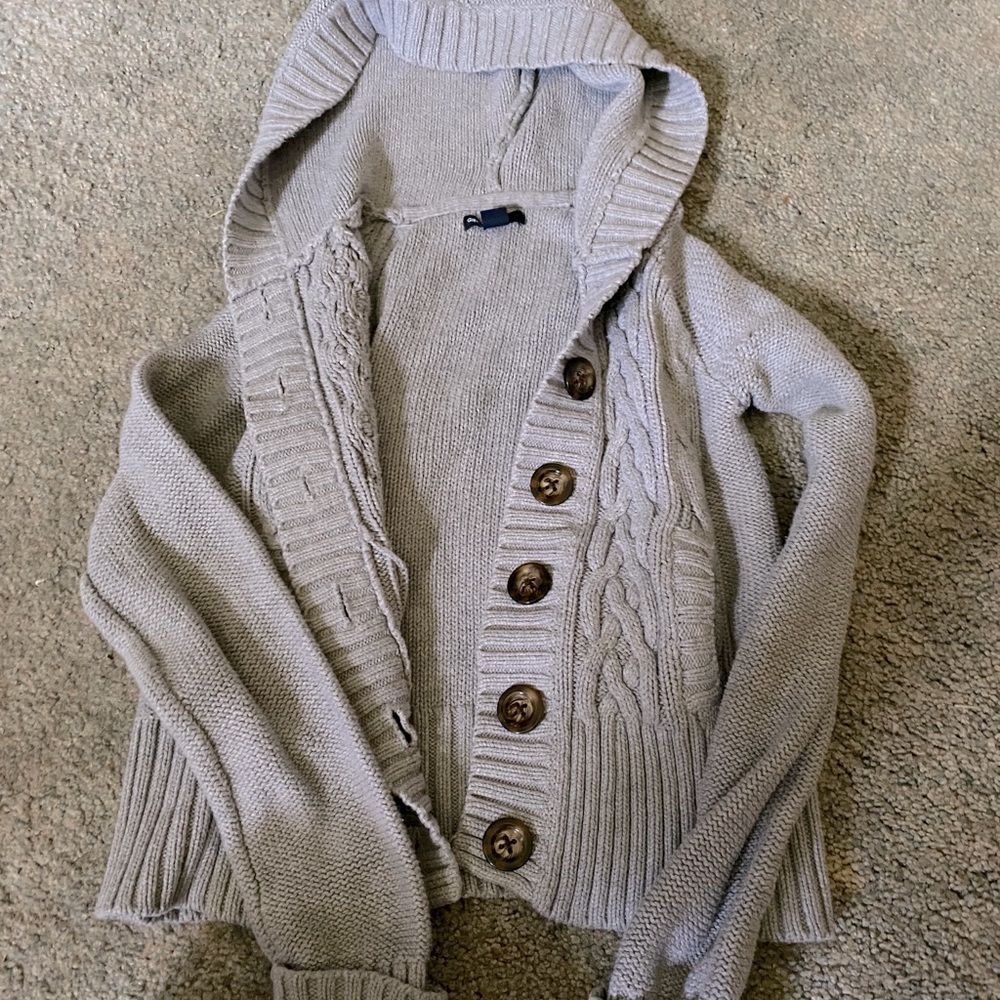 GapKids button up hoodie with pockets